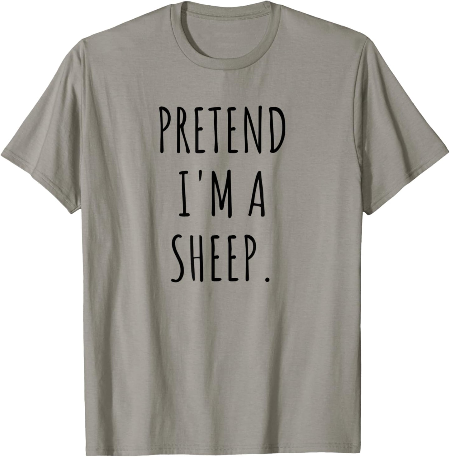Pretend I'm A Sheep Funny Lazy Halloween Costume T-Shirt - T-Shirt | Sand