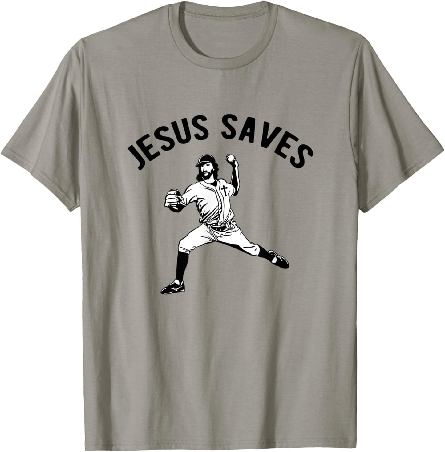 Jesus Saves Baseball pitcher T-Shirt - T-Shirt | Sand