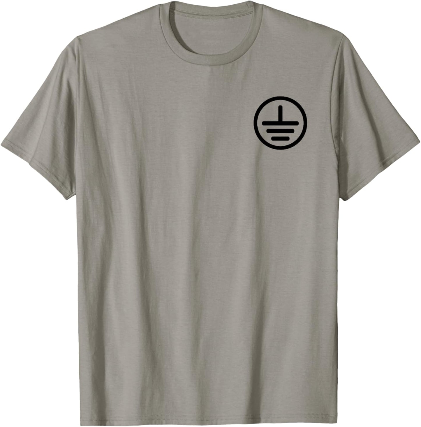 Electrical Ground Symbol Stay Grounded Electric Tech T-Shirt - T-Shirt | Sand