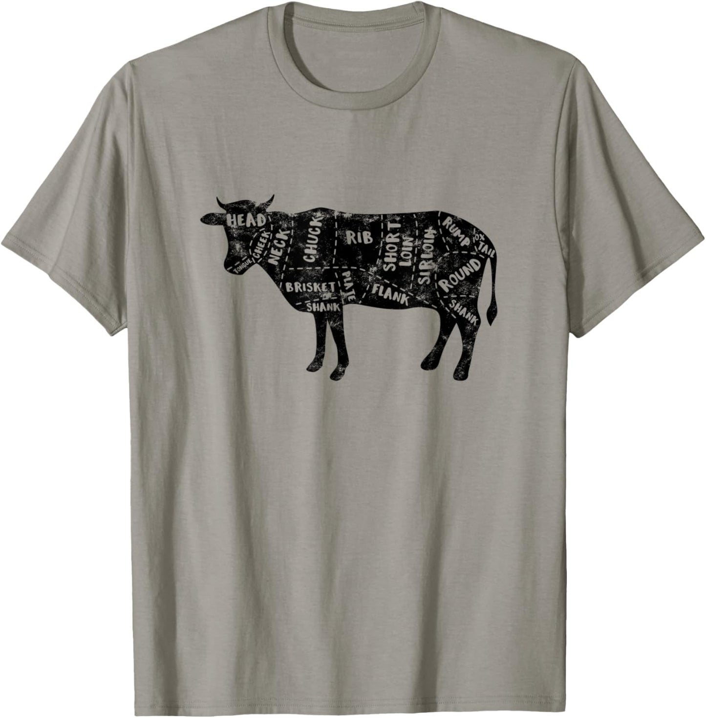 Cow Butcher Beef Cuts Diagram - Meat Cutting Cooking Butcher T-Shirt - T-Shirt | Sand
