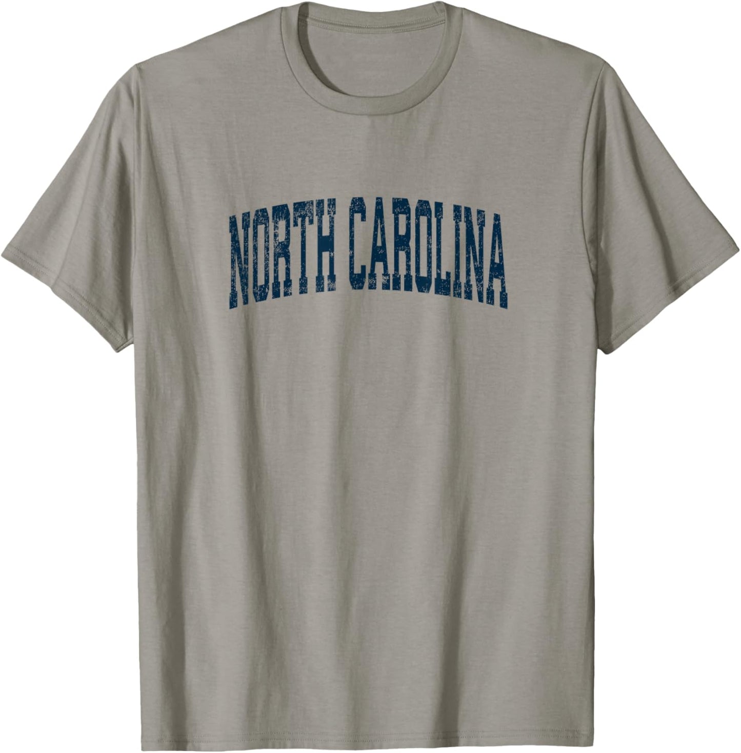 North Carolina NC Vintage Athletic Sports Navy Design T-Shirt - T-Shirt | Sand