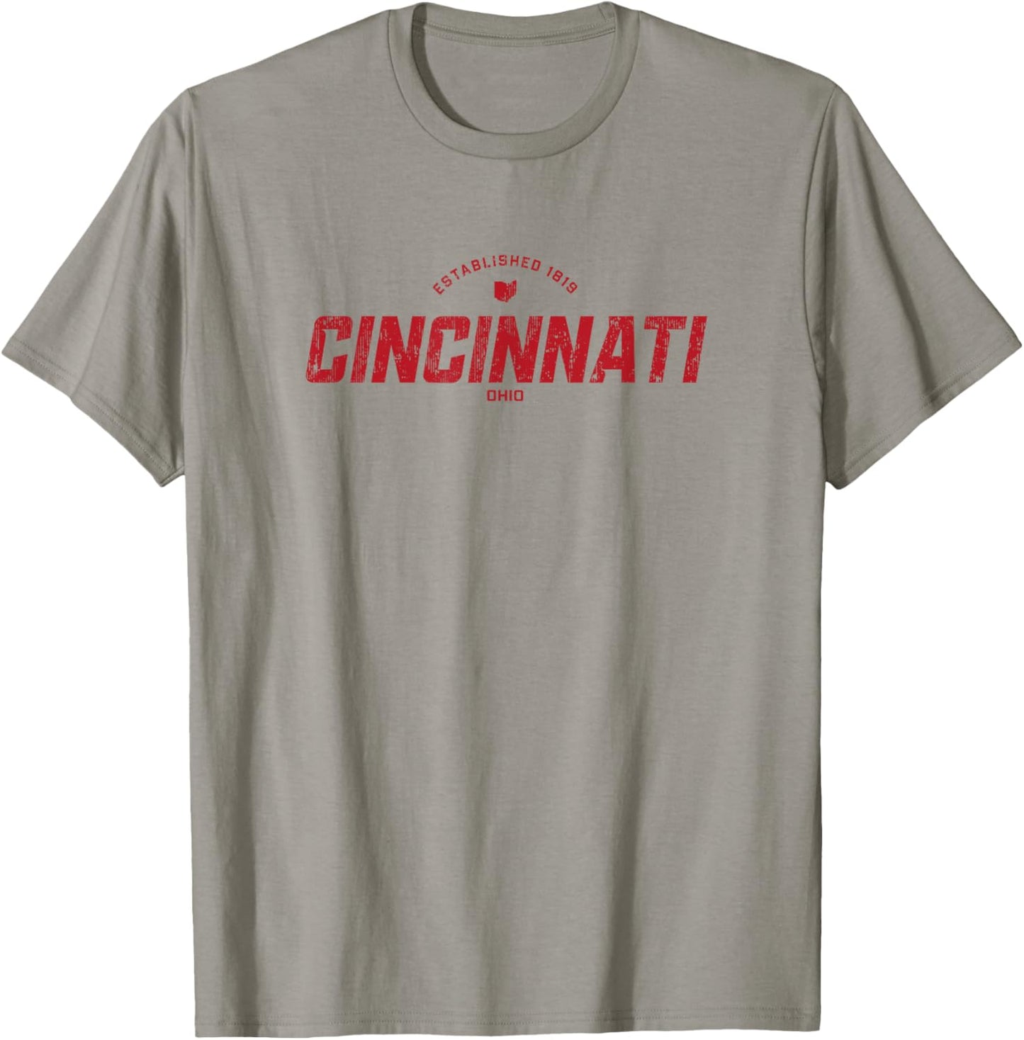 Cincinnati Ohio OH Vintage Athletic Red Sports Logo T-Shirt - T-Shirt | Sand