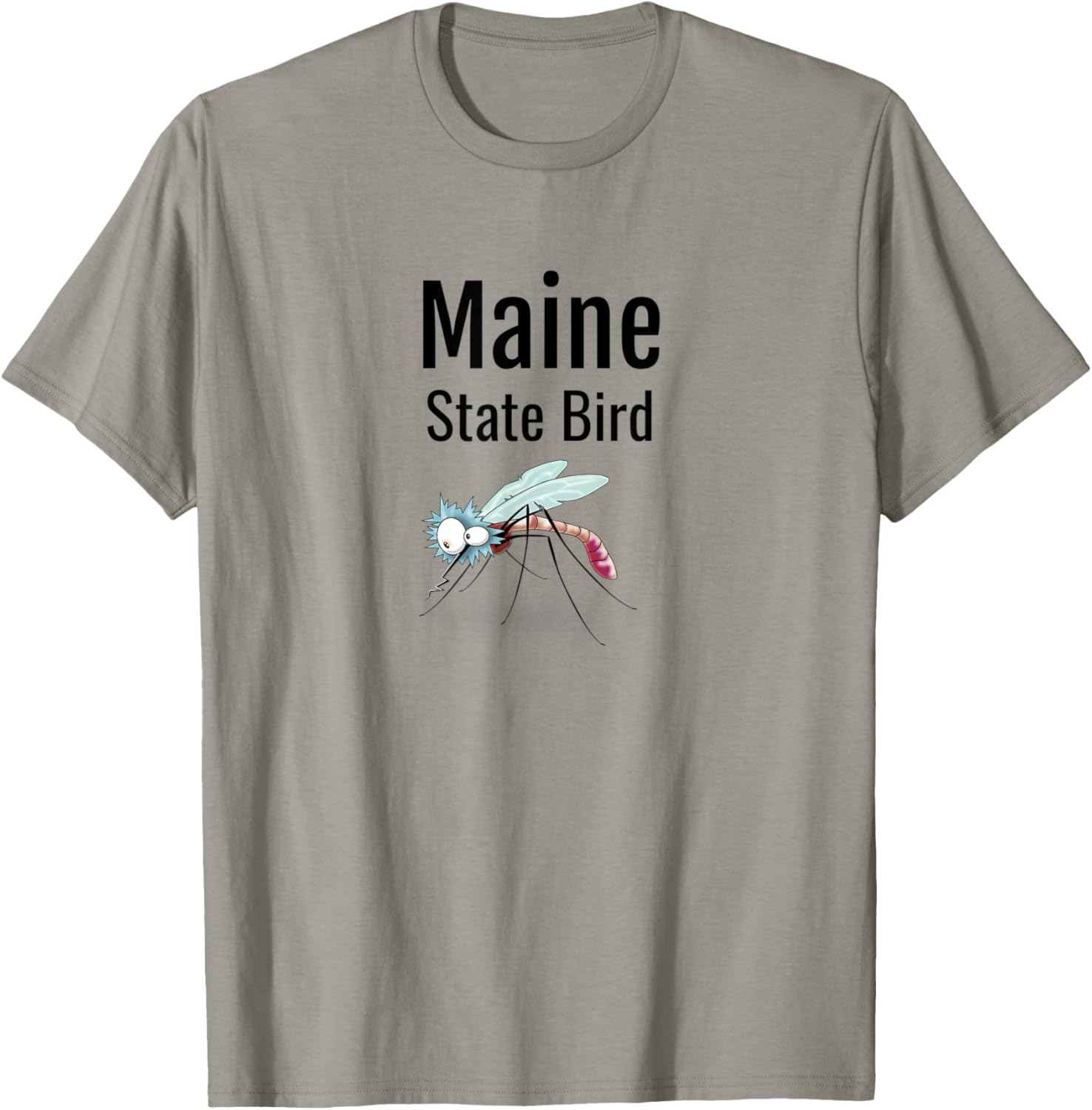 Maine State Bird Funny Mosquito T-Shirt - T-Shirt | Sand