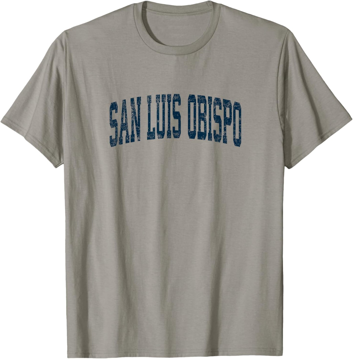 San Luis Obispo California CA Vintage Athletic Sports Navy D T-Shirt - T-Shirt | Sand