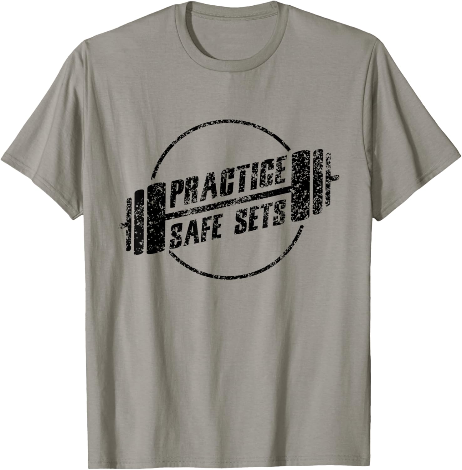 Practice Safe Sets Workout Fitness Motivation Gym Training T-Shirt - T-Shirt | Sand