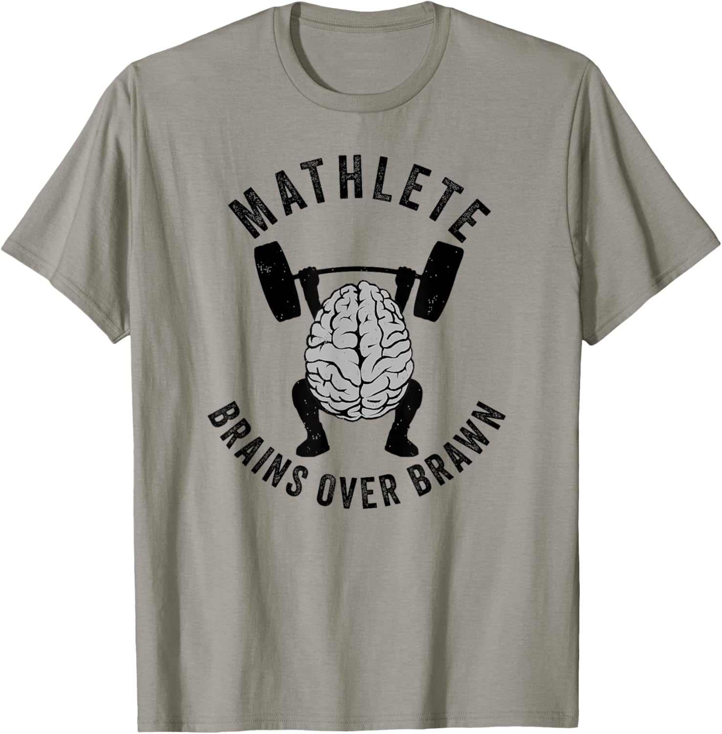 Mathlete Shirt, Mathlete Vs Athlete, Brains Over Brawn Math T-Shirt - T-Shirt | Sand
