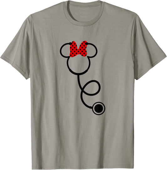 Disney Nurse's Day Minnie Mouse Stethoscope Small T-Shirt - T-Shirt | Sand