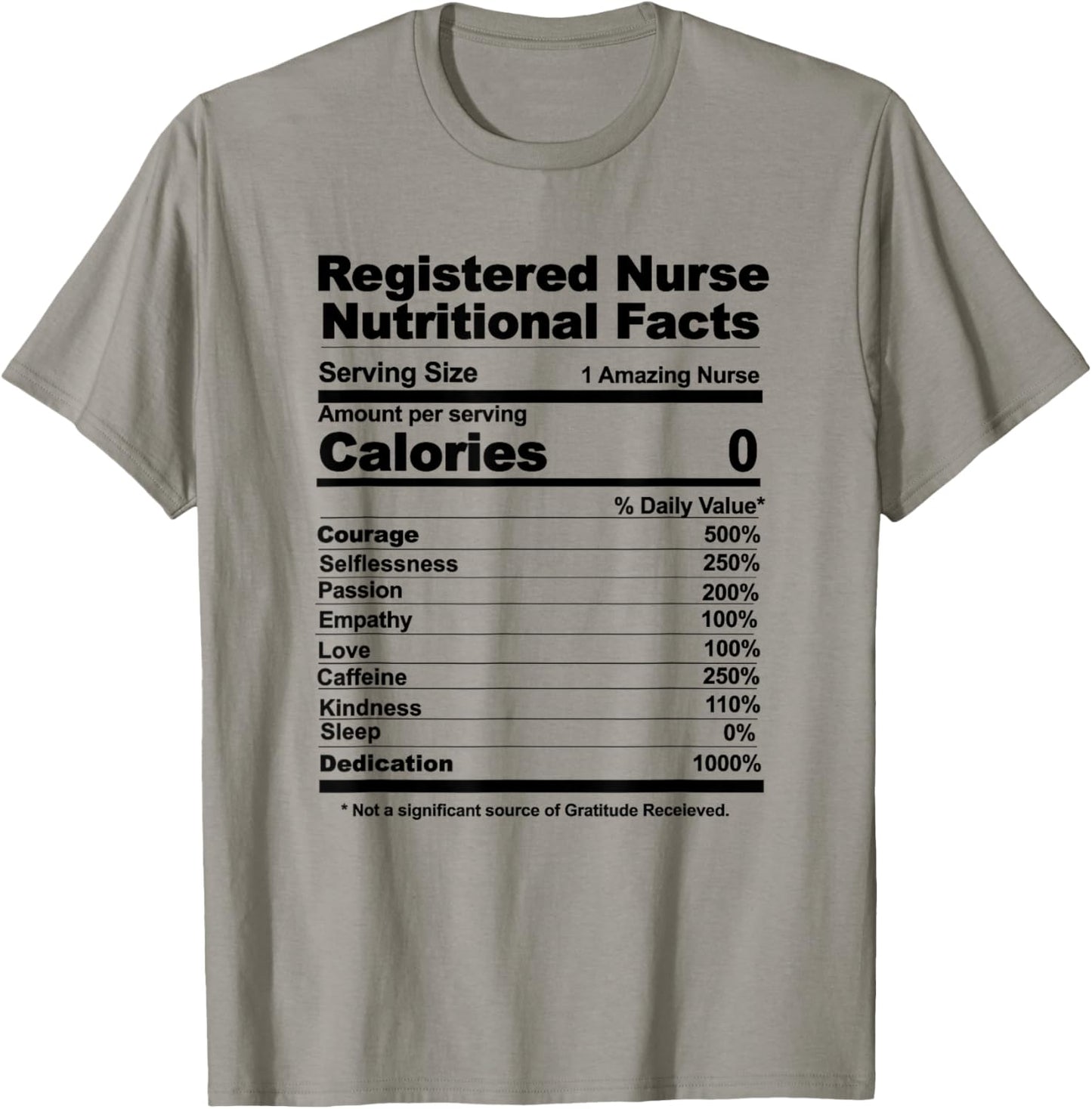 Registered Nurse nutritional facts T-Shirt - T-Shirt | Sand
