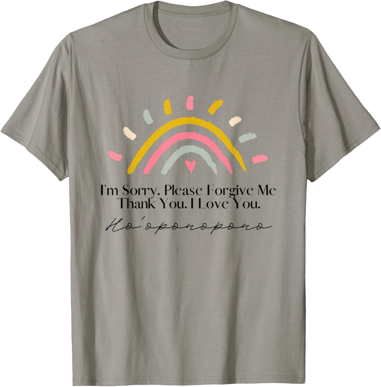 Rainbow Ho'oponopono Hawaiian Prayer Meditation Yoga Graphic T-Shirt - T-Shirt | Sand
