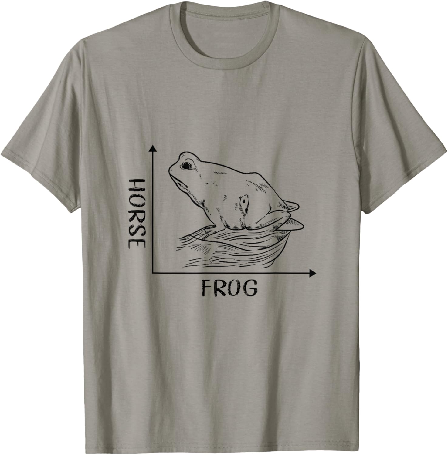 Frog Horse Optical Illusion Math Graph Drawing Philosopher T-Shirt - T-Shirt | Sand
