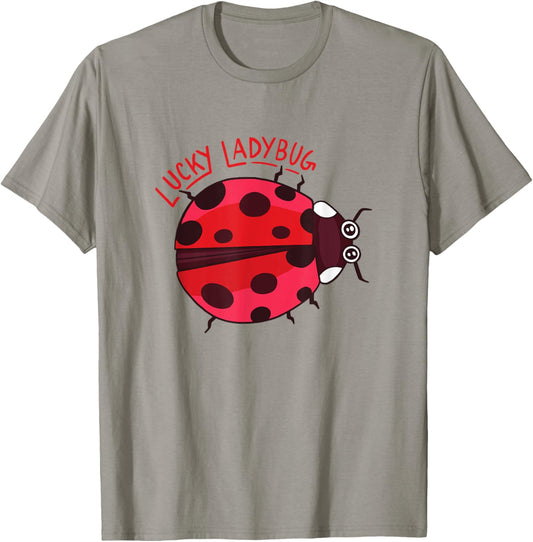 Cute Lucky Ladybug Summertime T-Shirt - T-Shirt | Sand