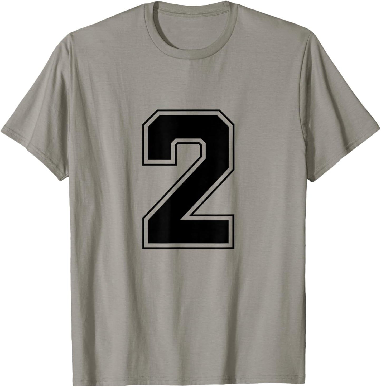 Number 2 Big Bold Capital Varsity Alphabet Monogram T-Shirt - T-Shirt | Sand