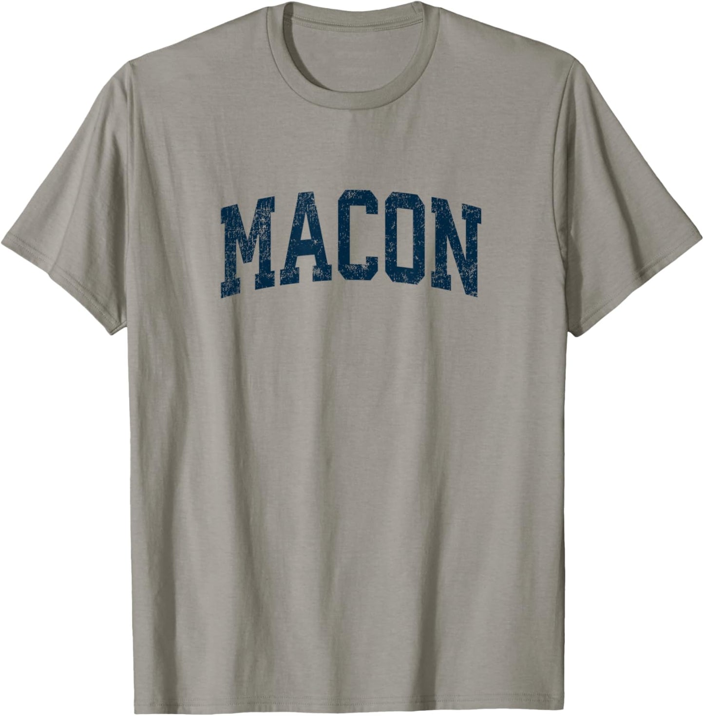 Macon Georgia GA Vintage Athletic Sports Navy Design T-Shirt - T-Shirt | Sand