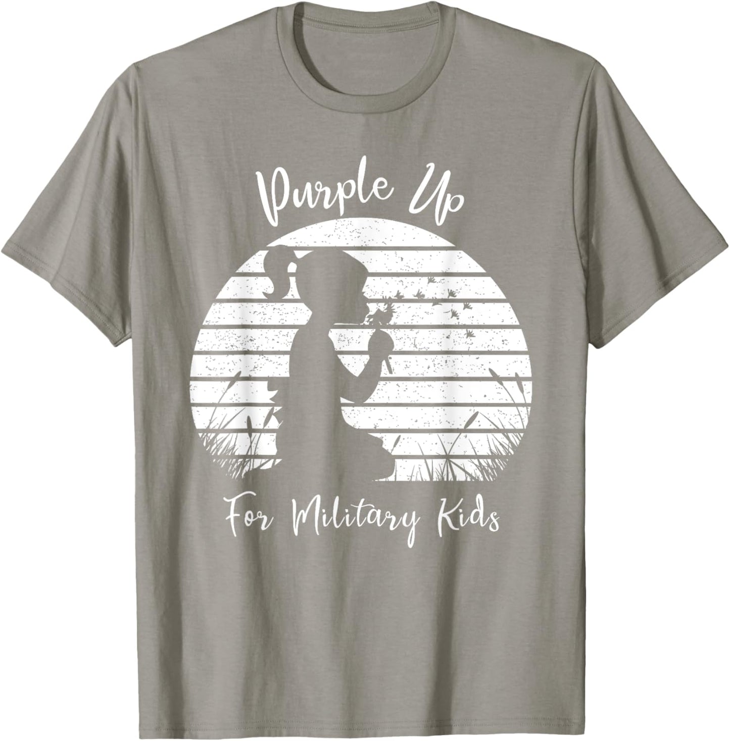 Dandelion Purple Up For Military Kids Month Army Child T-Shirt - T-Shirt | Sand