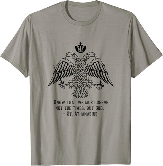 Eastern Orthodox Christian Eagle Saint Athanasius T-Shirt - T-Shirt | Sand