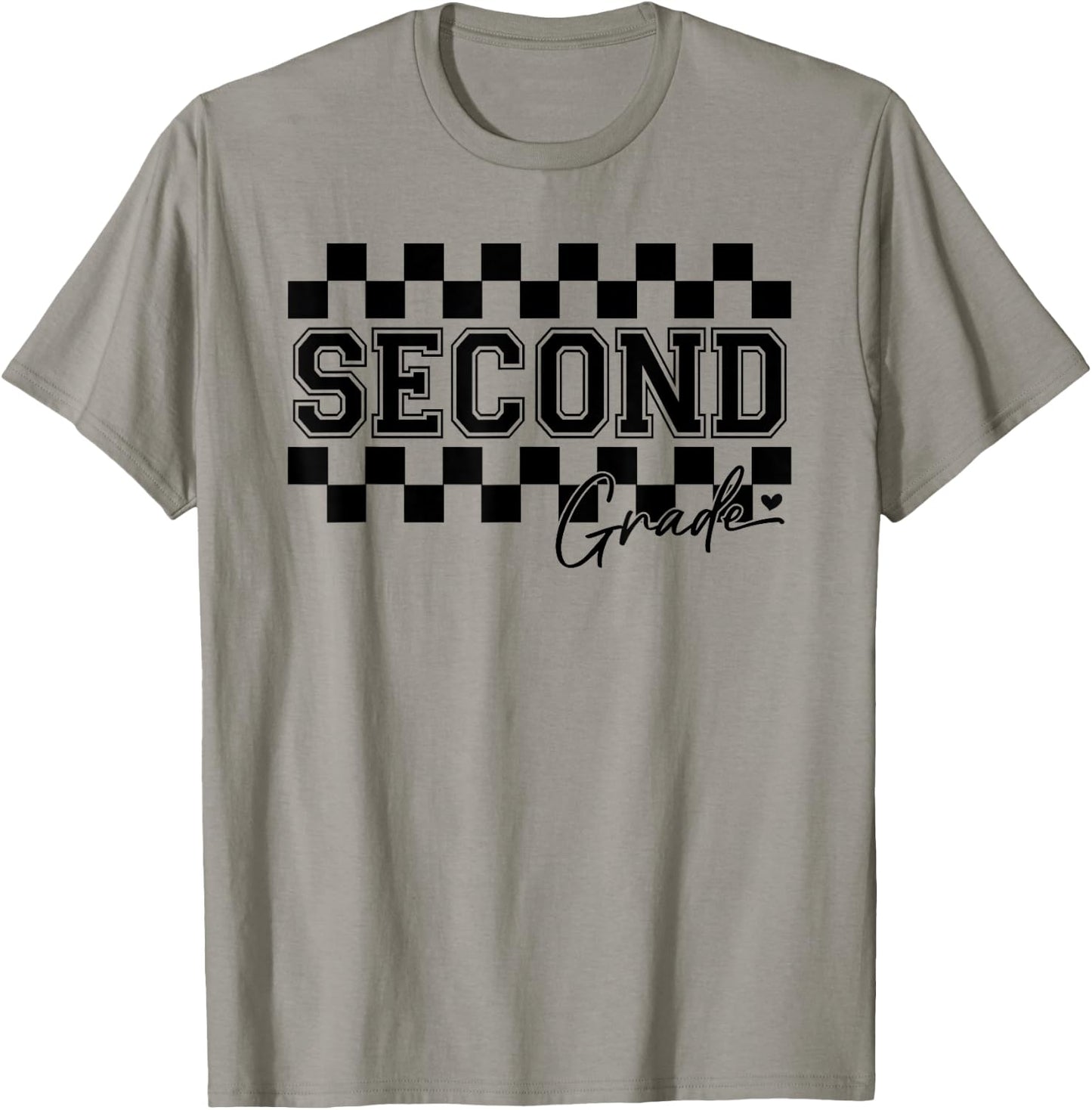 Second Grade Checkered Teacher 1st Day Back to School Women T-Shirt - T-Shirt | Sand