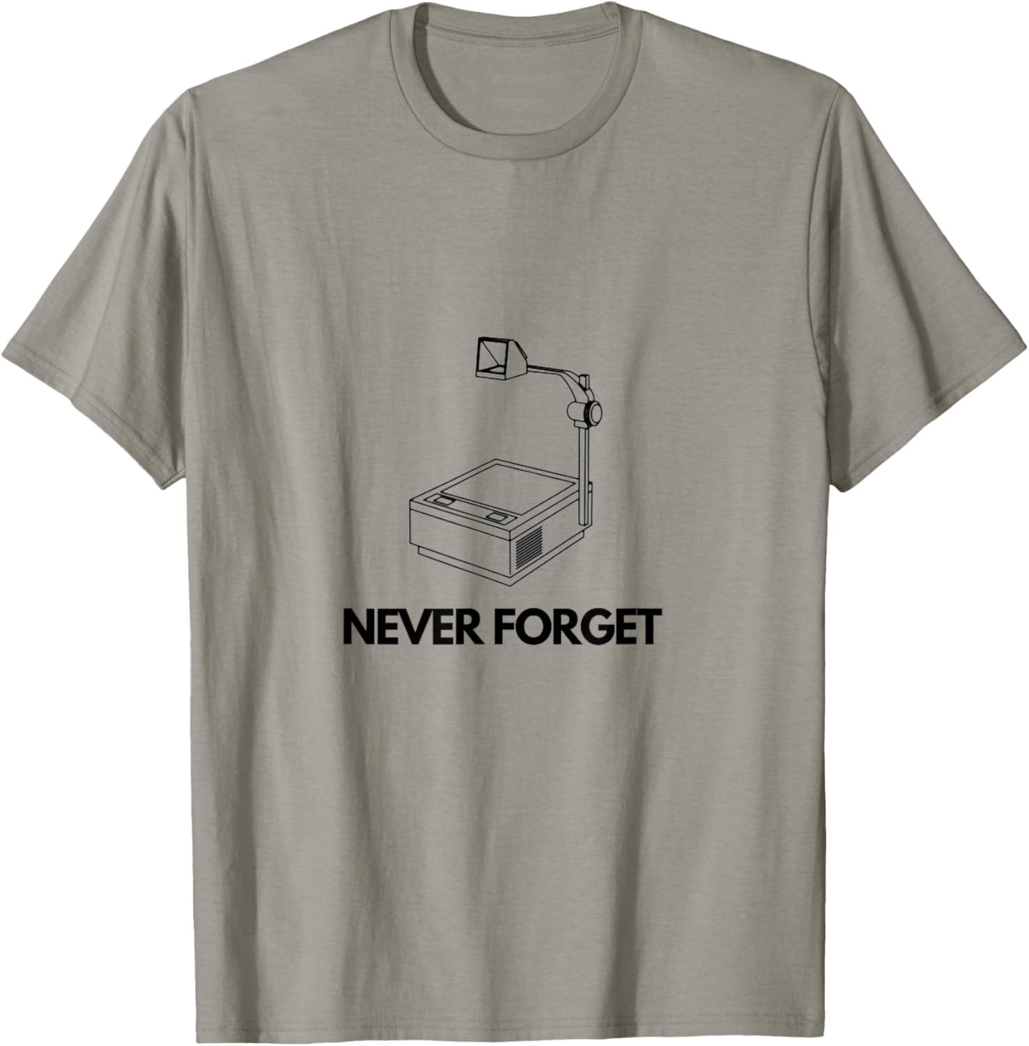 Never Forget 80s Tech Overhead Projector Funny Men's Shirt T-Shirt - T-Shirt | Sand