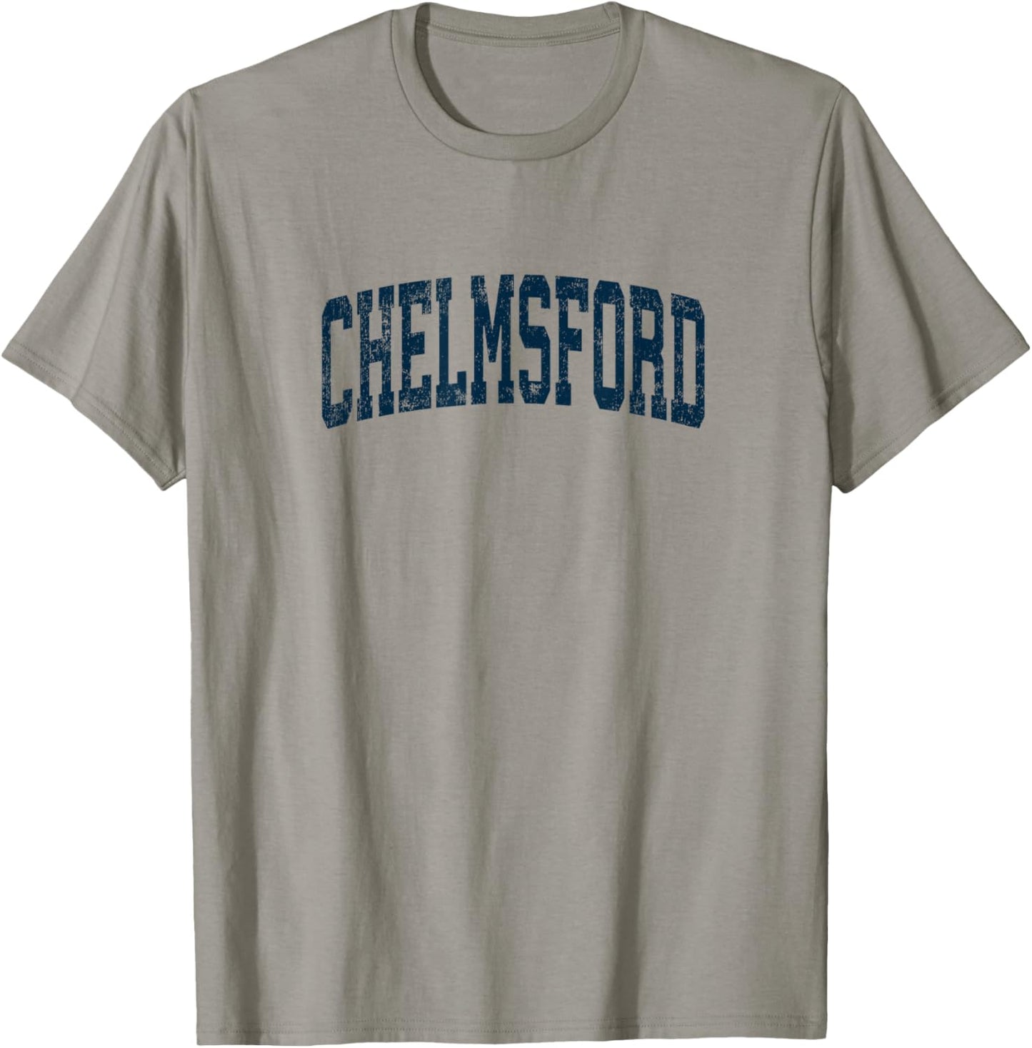 Chelmsford Massachusetts MA Vintage Athletic Sports Navy Des T-Shirt - T-Shirt | Sand