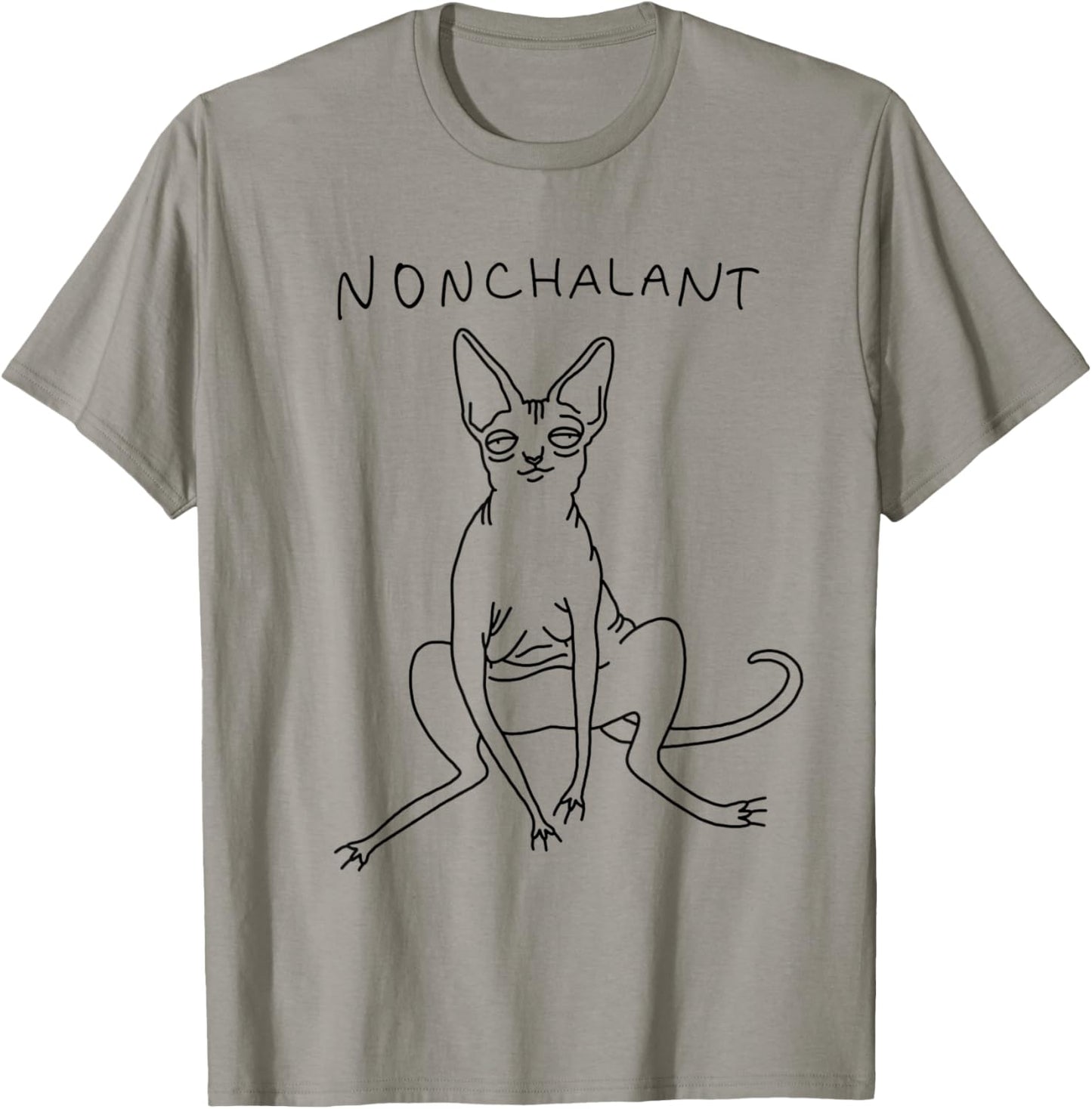 Nonchalant Sphynx Cat Funny Gift | Nakdcat T-Shirt - T-Shirt | Sand