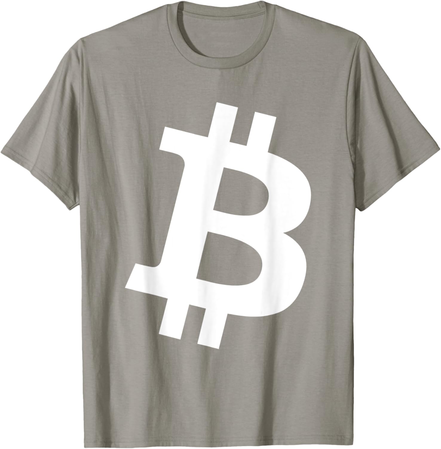 Big White BTC Bitcoin Logo Cryptocurrency Graphic Designs T-Shirt - T-Shirt | Sand