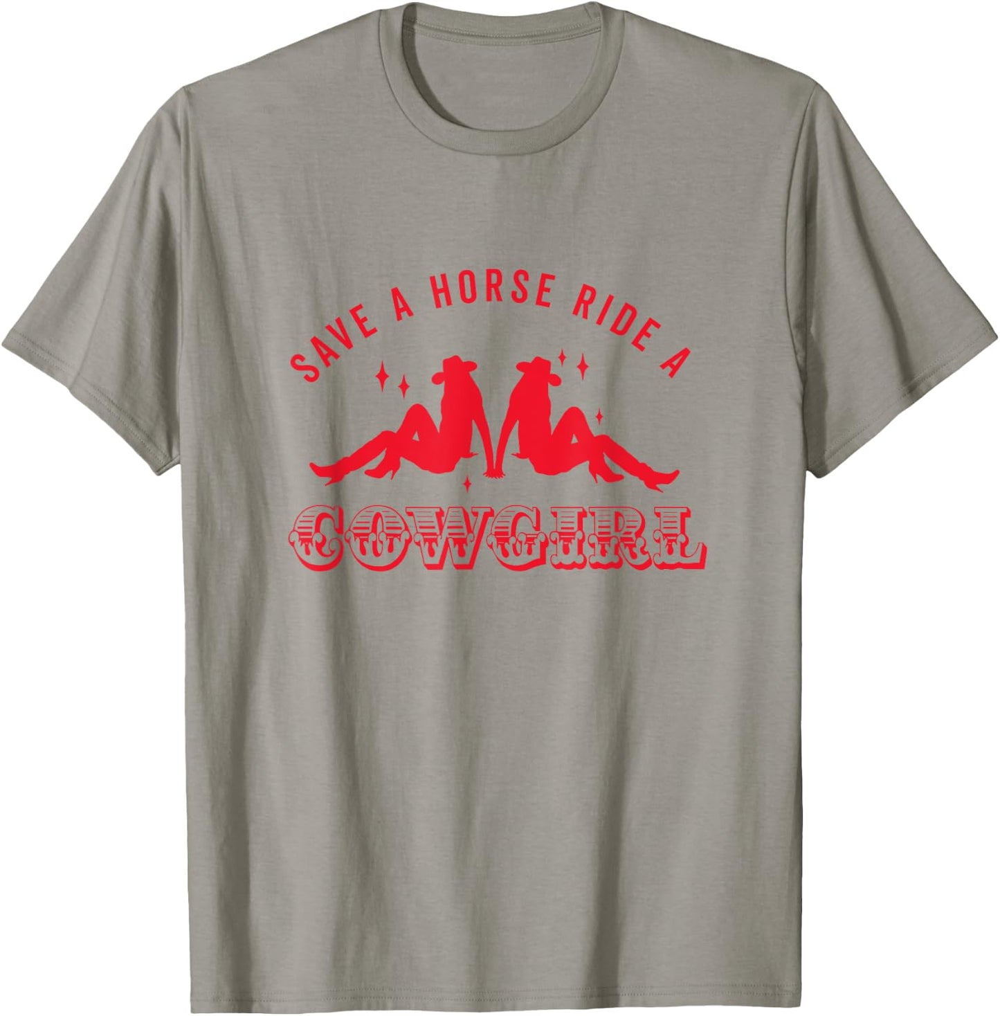 Save a Horse Ride a Cowgirl Retro Lesbian Howdy Lesbians T-Shirt - T-Shirt | Sand