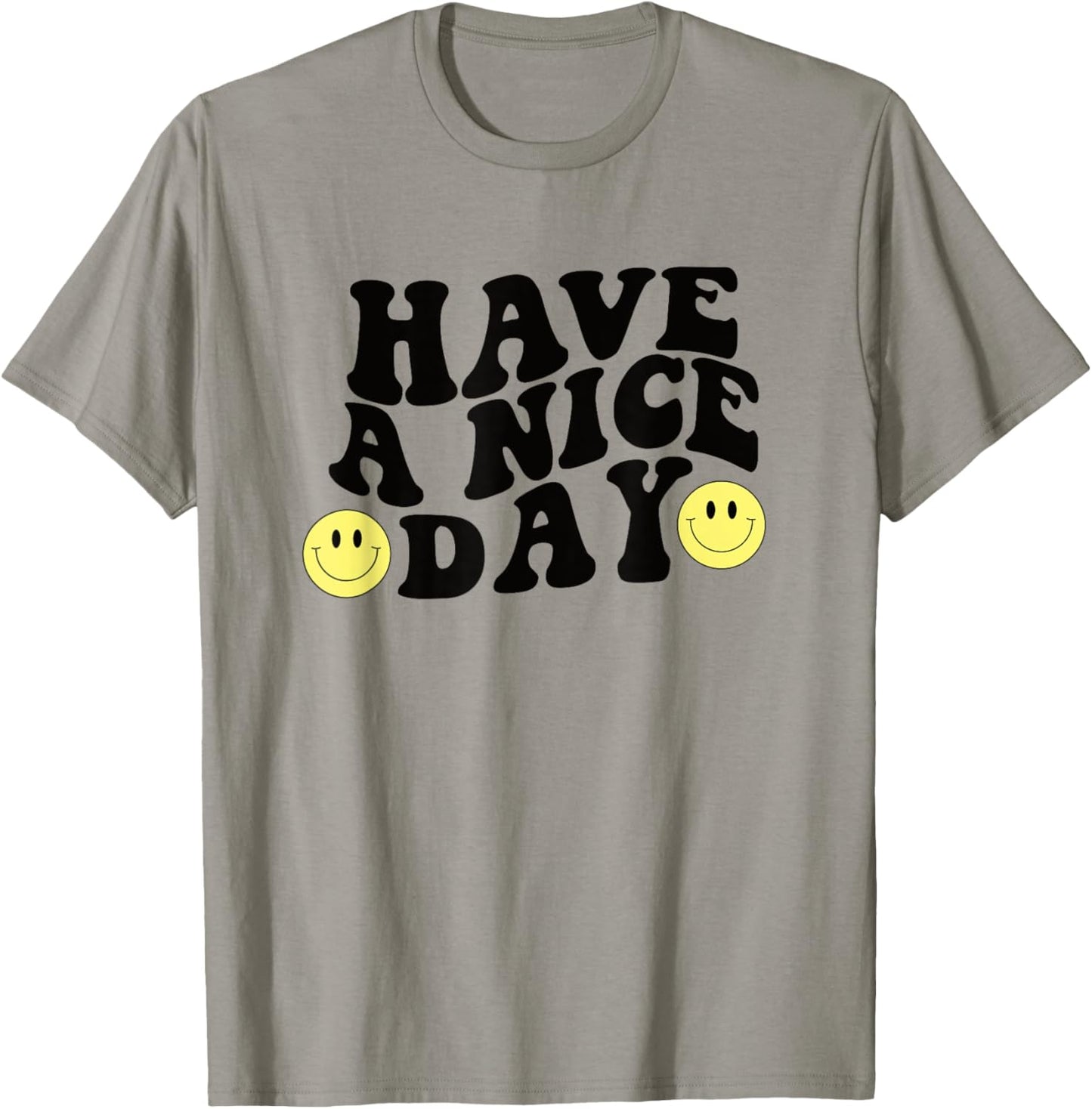 Have A Nice Day Cute Yellow Smile Smiling Face Retro Groovy T-Shirt - T-Shirt | Sand