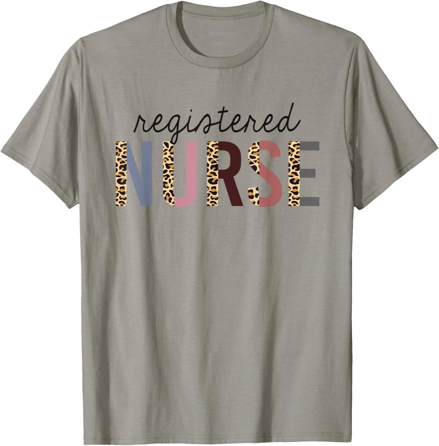 RN Nurse Leopard Print Registered Nurse Nursing School Women T-Shirt - T-Shirt | Sand