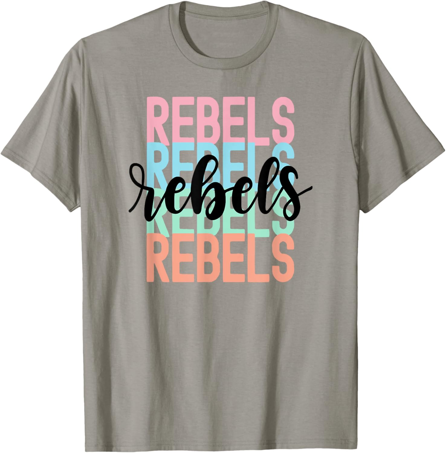 Rebels Team Mascot School Spirit Game Night T-Shirt - T-Shirt | Sand