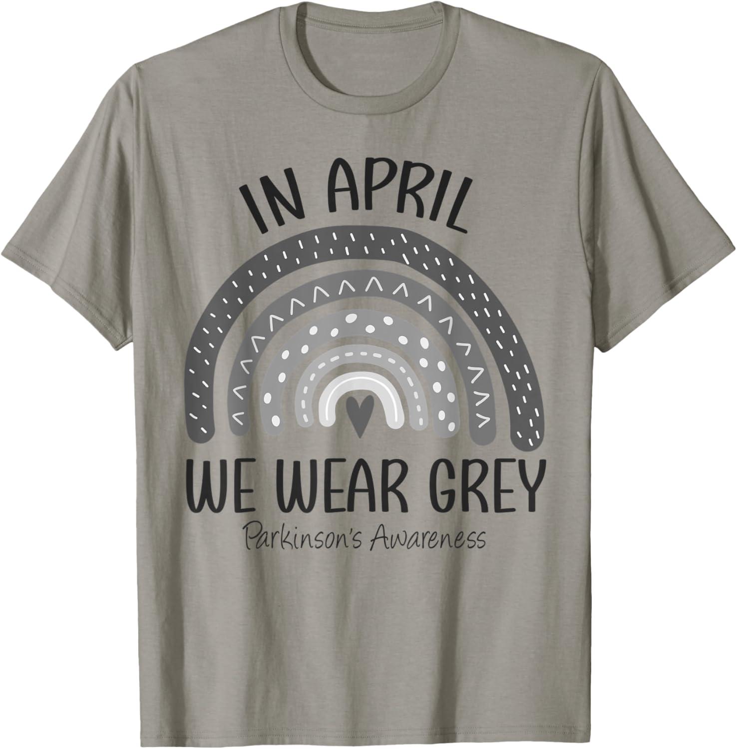 Rainbow In April We Wear Grey Parkinson's Awareness Month T-Shirt - T-Shirt | Sand