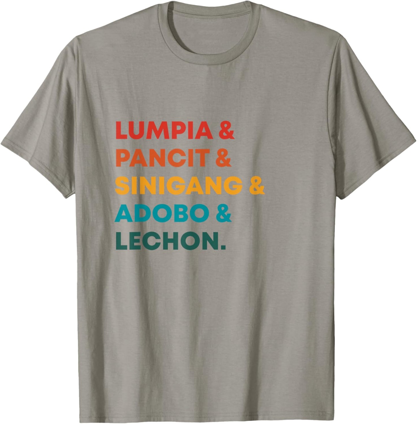 Retro Lumpia Pancit Sinigang Adobo And Lechon Filipino Food T-Shirt - T-Shirt | Sand