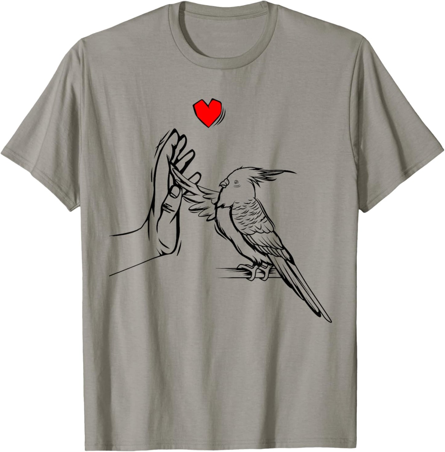 Cockatiel Love Heart Bird Parrot T-Shirt - T-Shirt | Sand