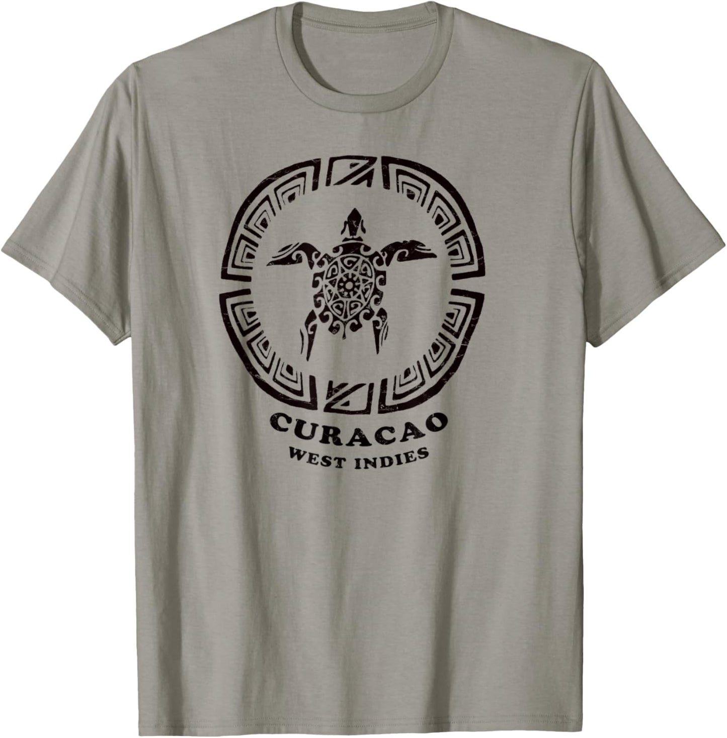 Curacao, West Indies Vintage Tribal Sea Turtle Vacation T-Shirt - T-Shirt | Sand