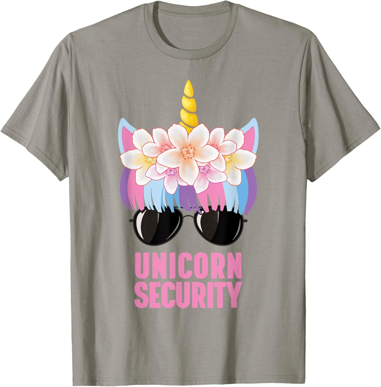 Cute Unicorn Security T-Shirt - T-Shirt | Sand