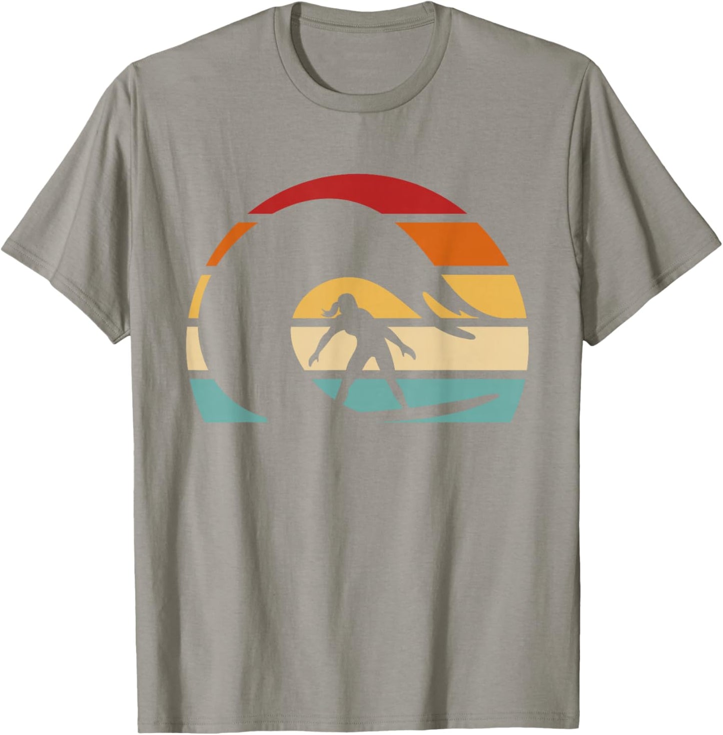 Hobby Surf Surfboard Surfer Water Sport Retro Girl Surfing T-Shirt - T-Shirt | Sand