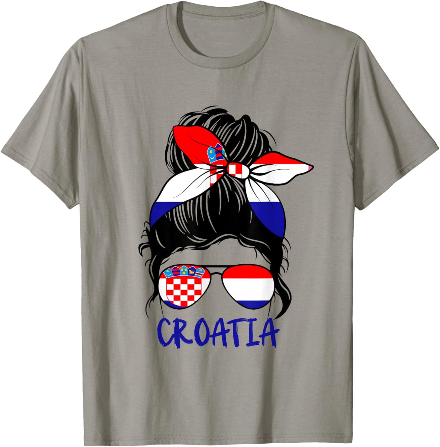 Croatian Girl Croatian Woman Proud Croatia Flag Hrvatska T-Shirt - T-Shirt | Sand