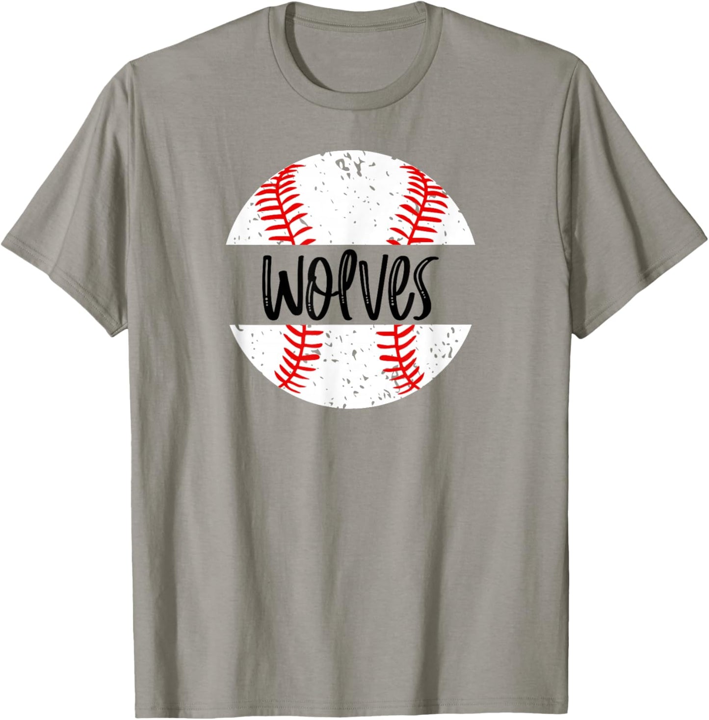 Wolves Baseball Team Mascot School Spirit Game Day T-Shirt - T-Shirt | Sand