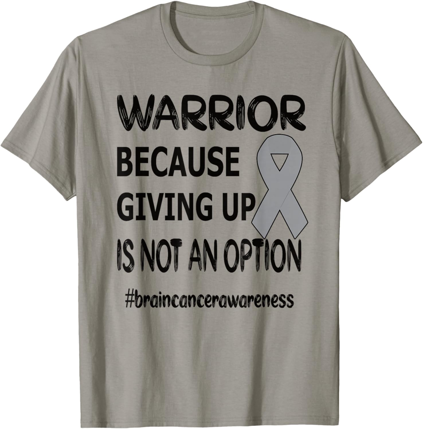Brain Tumor Awareness Month Brain Tumor Warrior Brain Cancer Awareness Ribbon T-Shirt - T-Shirt | Sand
