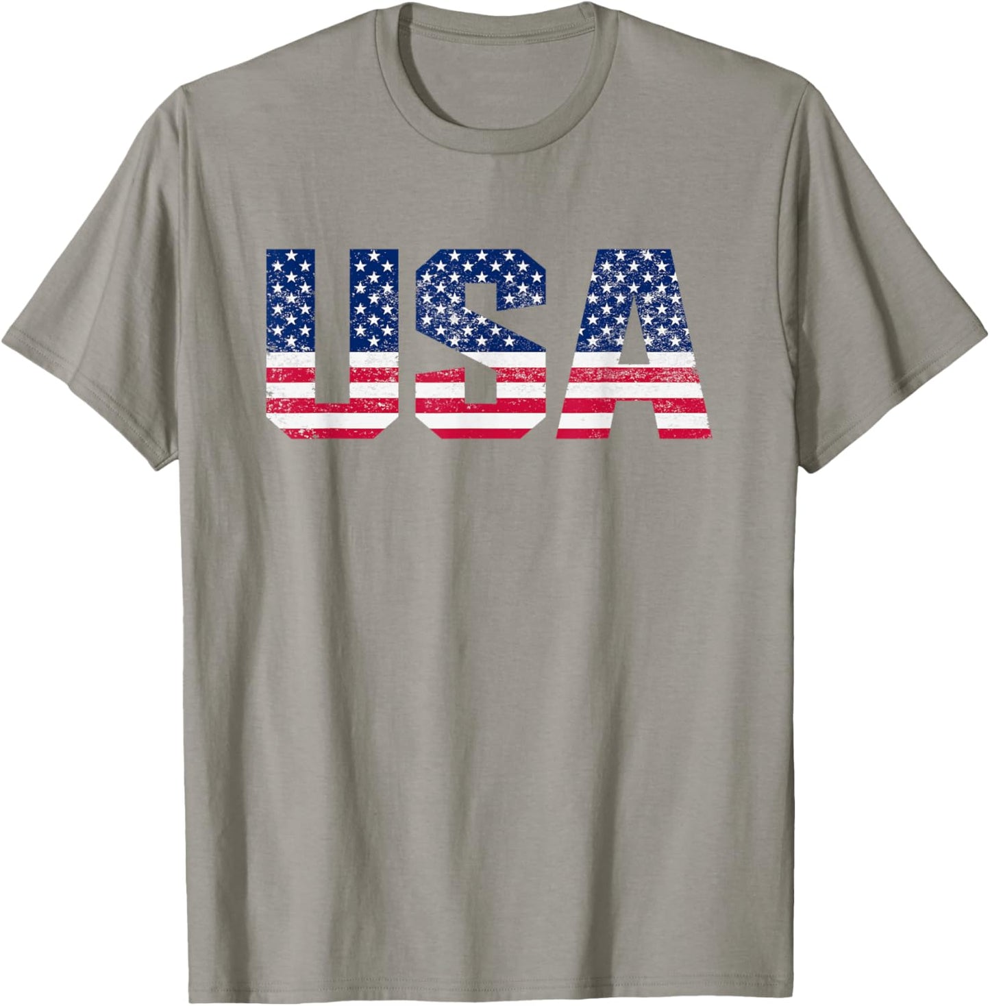 USA Flag Patriotic 4th of July America Women Men T-Shirt - T-Shirt | Sand
