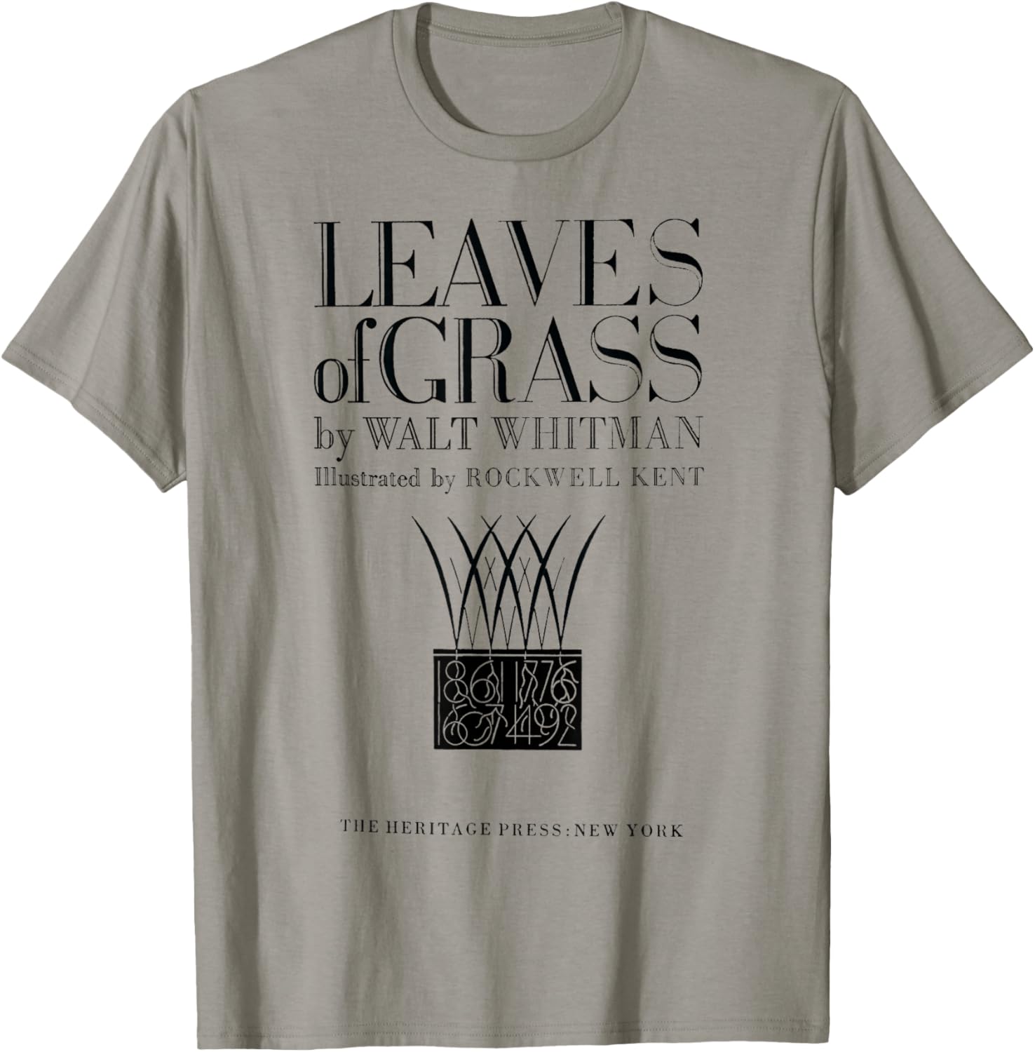 Leaves of Grass Walt Whitman Title Page T-Shirt - T-Shirt | Sand