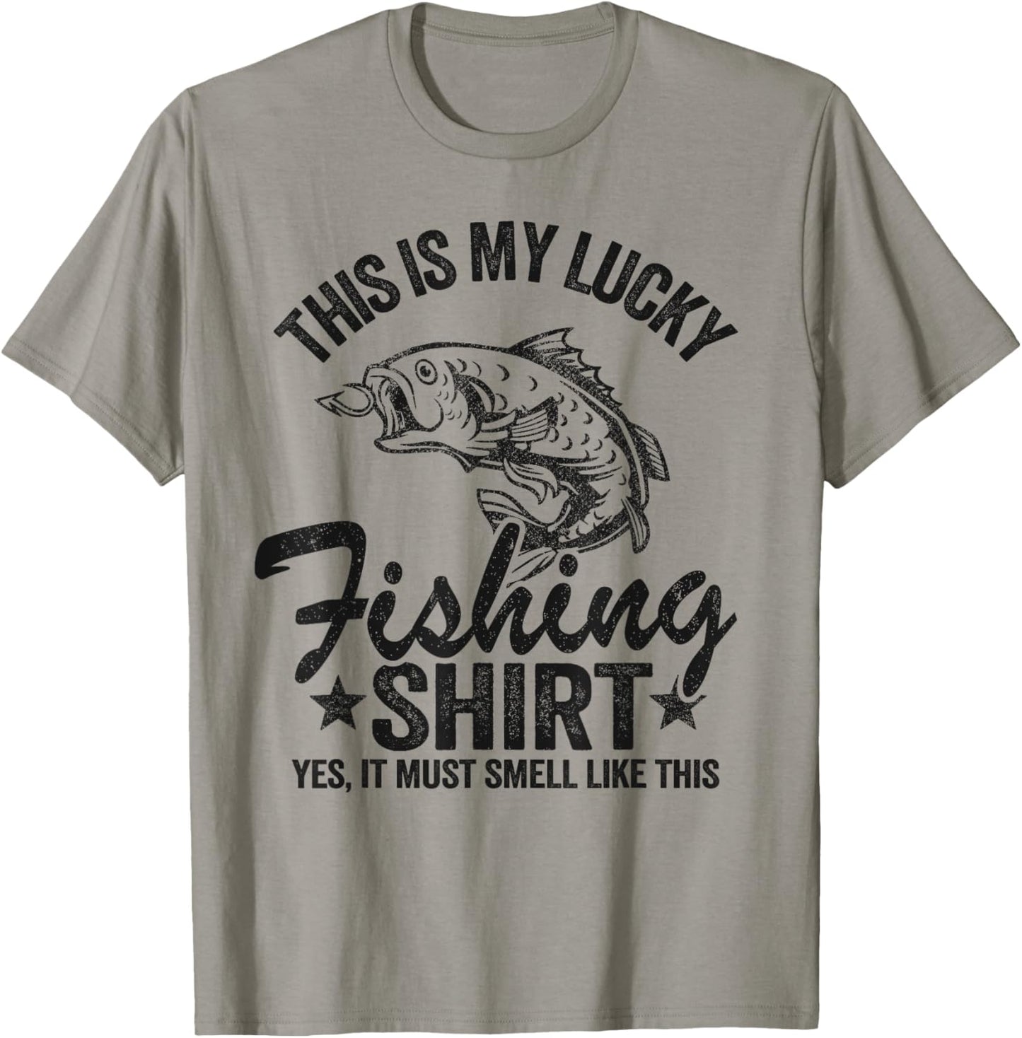 Bass Fishing Jokes Humor Fisherman This Is My Lucky Fishing T-Shirt - T-Shirt | Sand