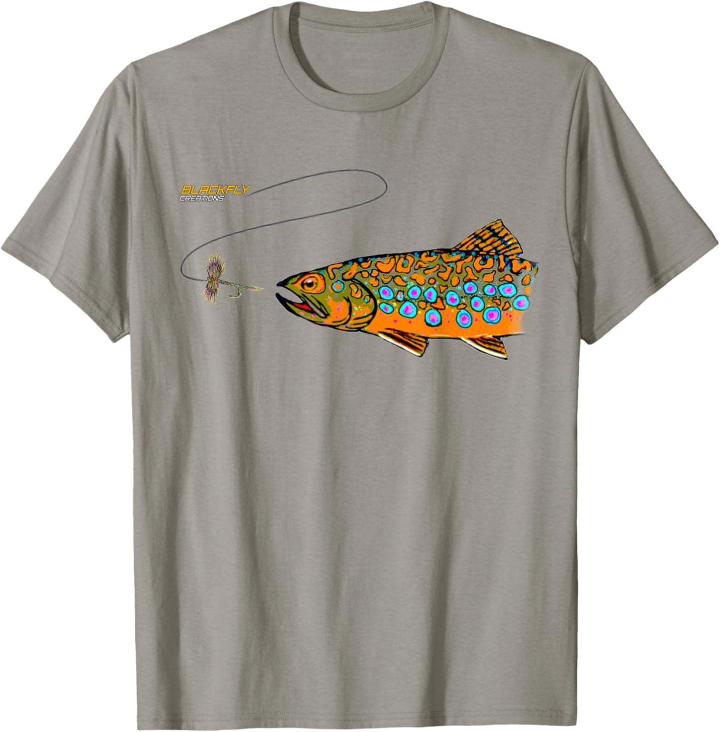 Brook Trout Fly Fishing Shirts Gifts by Black Fly T-Shirt - T-Shirt | Sand