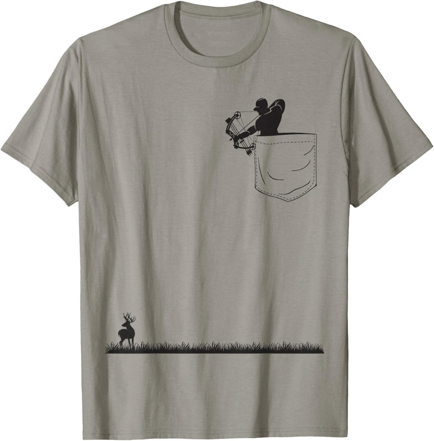 Bowhunt Shirt | Archer Deer Hunter Pocket Bowhunt T-Shirt - T-Shirt | Sand