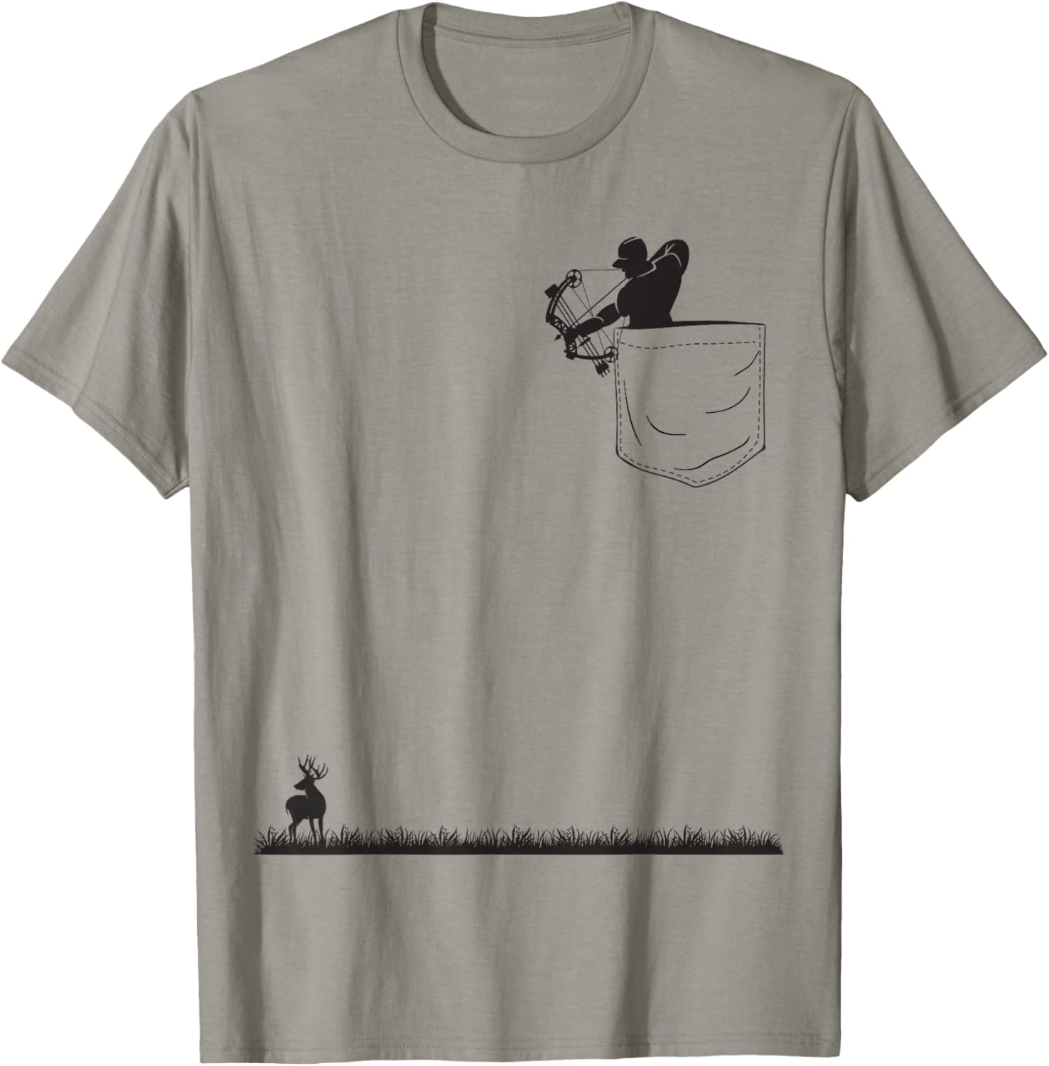 Bowhunt Shirt | Archer Deer Hunter Pocket Bowhunt T-Shirt - T-Shirt | Sand