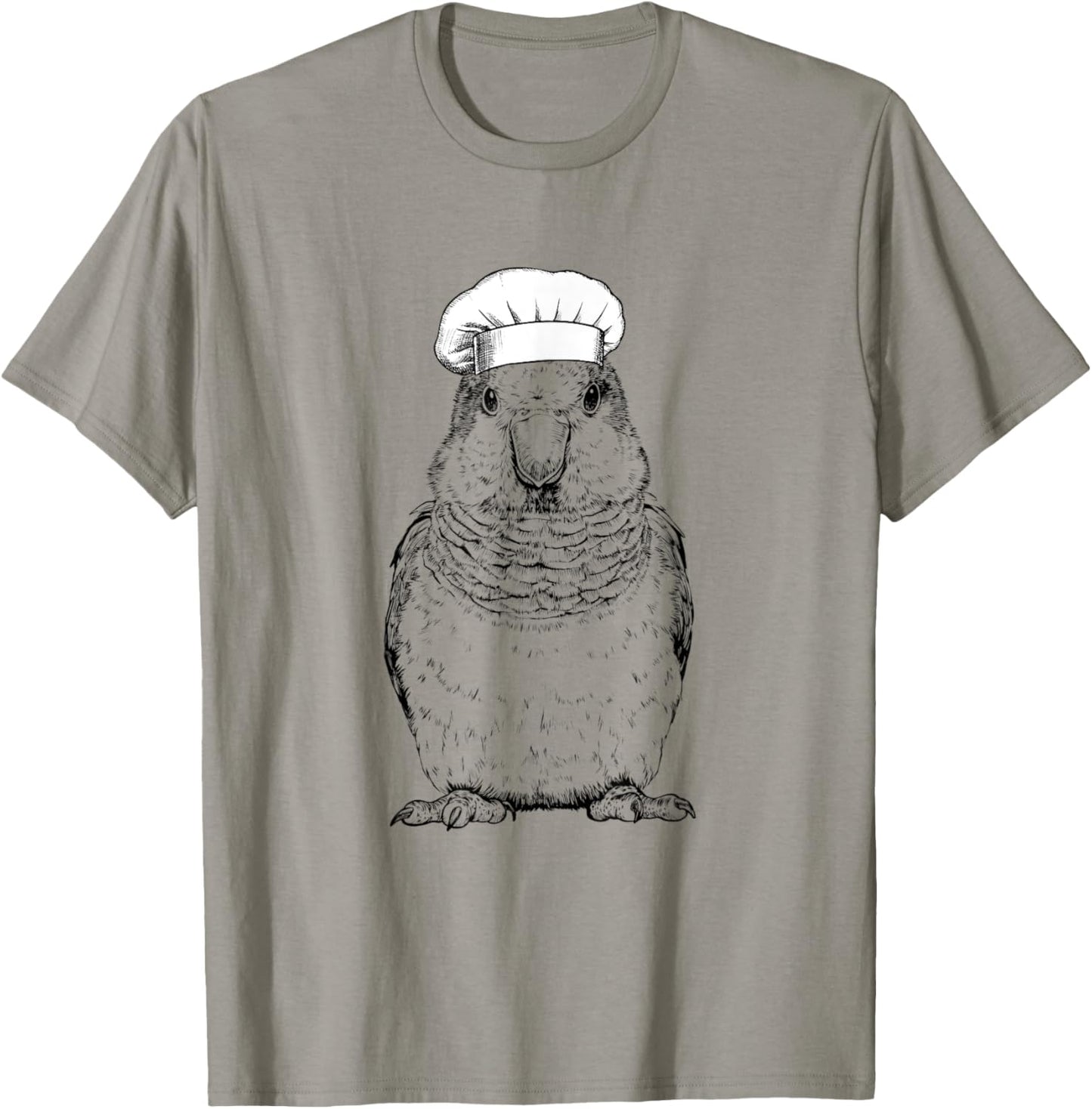 Quaker Parrot Cook Chef Funny Cooking Bird T-Shirt - T-Shirt | Sand