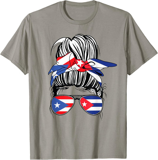 Puerto Rican Para Mujer Puerto Rico Women Cuban Girl Cuba T-Shirt - T-Shirt | Sand