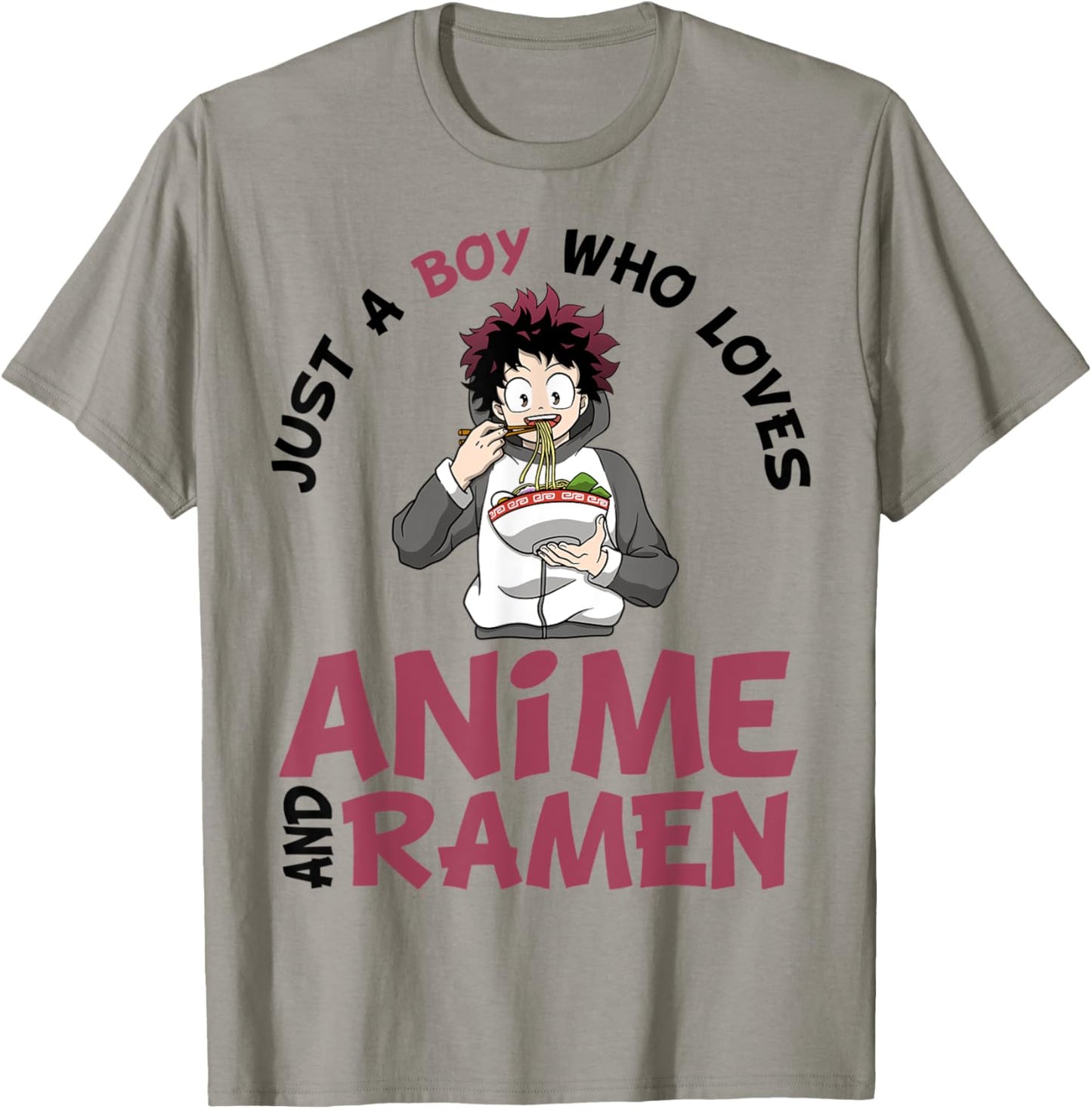 Just a Boy Who Loves Anime and Ramen Men Teen Boys T-Shirt - T-Shirt | Sand