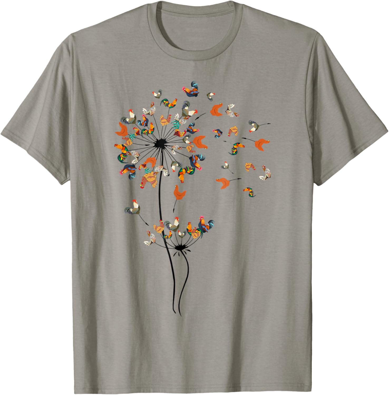 Chicken Lover Dandelion Chicken Flower Animal Farm T-Shirt - T-Shirt | Sand