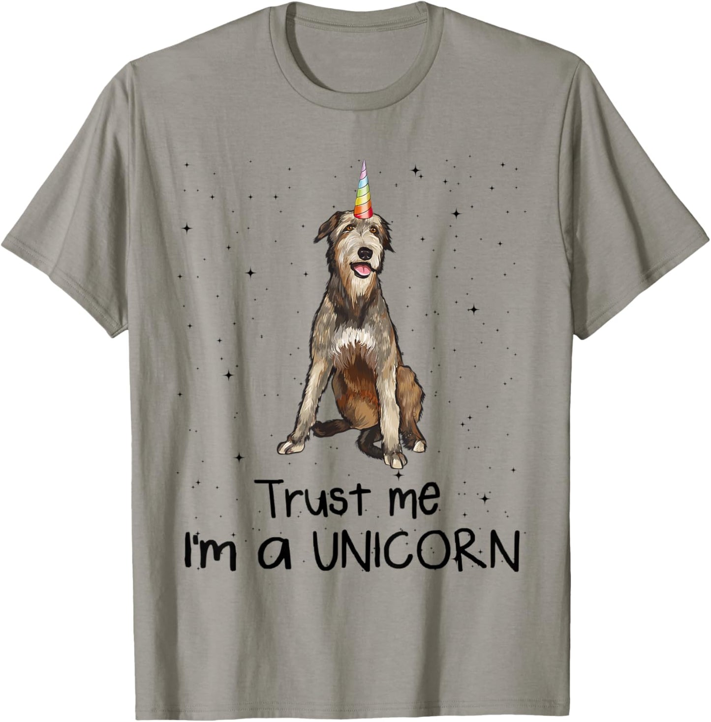 Irish Wolfhound Trust Me I'm A Unicorn Dog Men Women Kids T-Shirt - T-Shirt | Sand