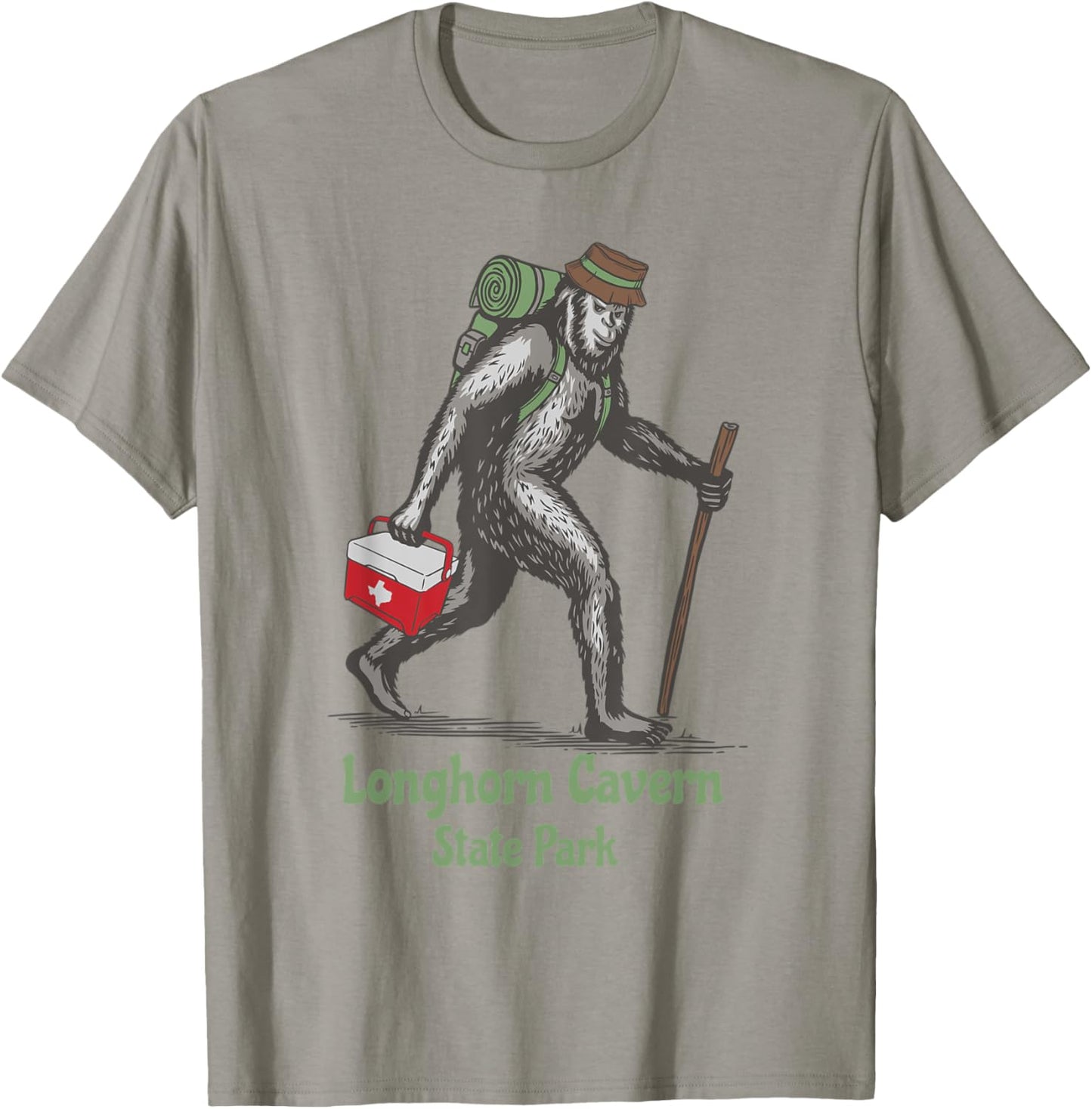 Bigfoot Sighting Longhorn Cavern State Park Texas Souvenir T-Shirt - T-Shirt | Sand