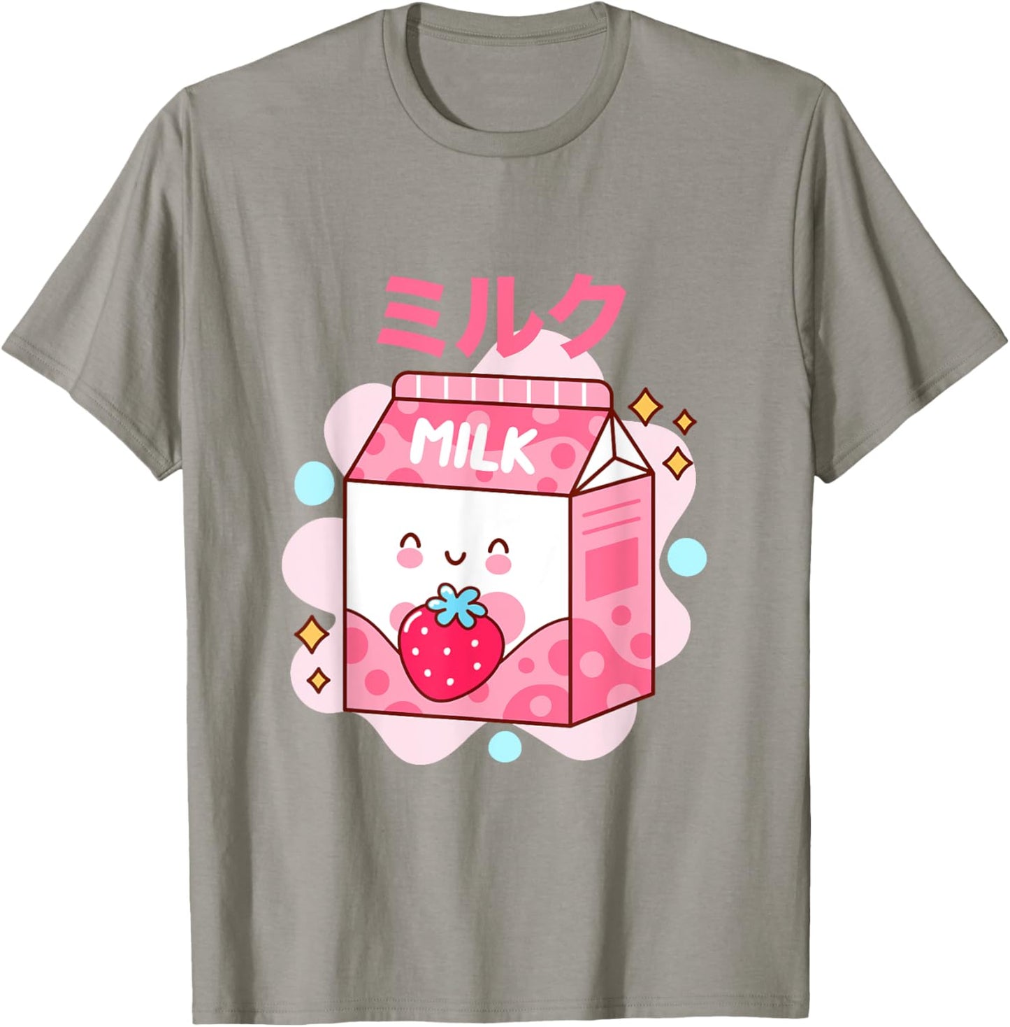 Japanese Strawberry Milk - Pink Strawberry Milk Shake Carton T-Shirt - T-Shirt | Sand